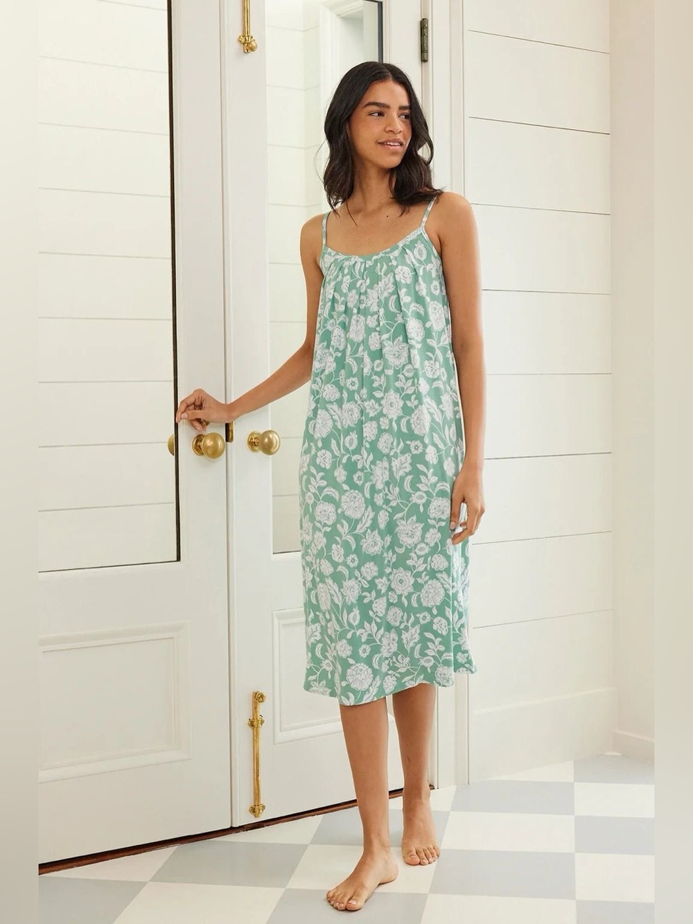 Lake Pajamas DreamModal Floral Print Long Nightgown Meadow Bouquet Sleep Dress